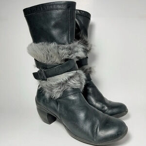 Pataugas Fur Shorty Black Leather Boots